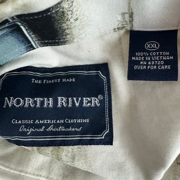 Mens North River Short Sleeve Button Up Cotton Classic Pickup Trucks Shirt  XXL - Picture 5 of 6